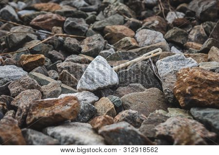 A Bunch Of Little Stone Mountain Of Rubble.