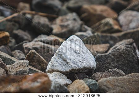 A Bunch Of Little Stone Mountain Of Rubble.
