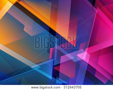 Abstract Colorful Triangle Geometric Background, Shards Of Broken Glass, Vector Illustration