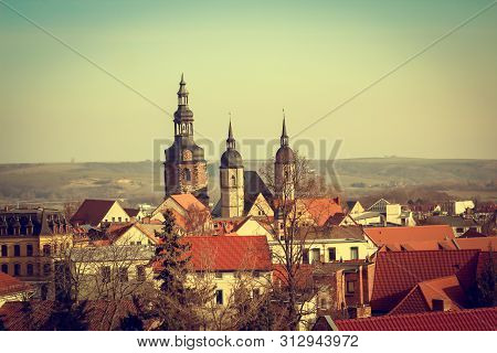 View Over The Roofs Of Lutherstad Eisleben