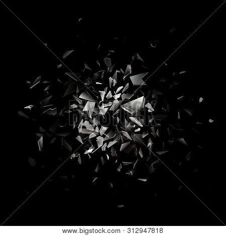 Shards Of Broken Glass, Abstract Explosion, Realistic Vector Background