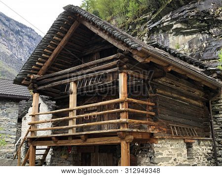 Traditional Architecture And Old Houses Of The Bignasco Village (the Maggia Valley Or Valle Maggia O