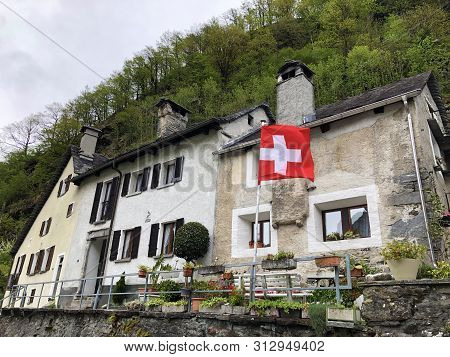 Traditional Architecture And Old Houses Of The Bignasco Village (the Maggia Valley Or Valle Maggia O