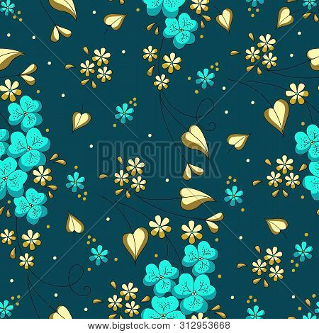 Vector Flower Seamless Pattern Element. Elegant Texture For Backgrounds. Classical Luxury Old Fashio