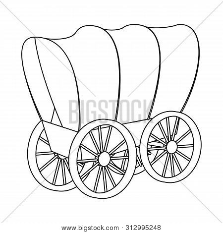 Isolated Object Of Stagecoach And Wagon Symbol. Set Of Stagecoach And Ride Bitmap Icon For Stock.