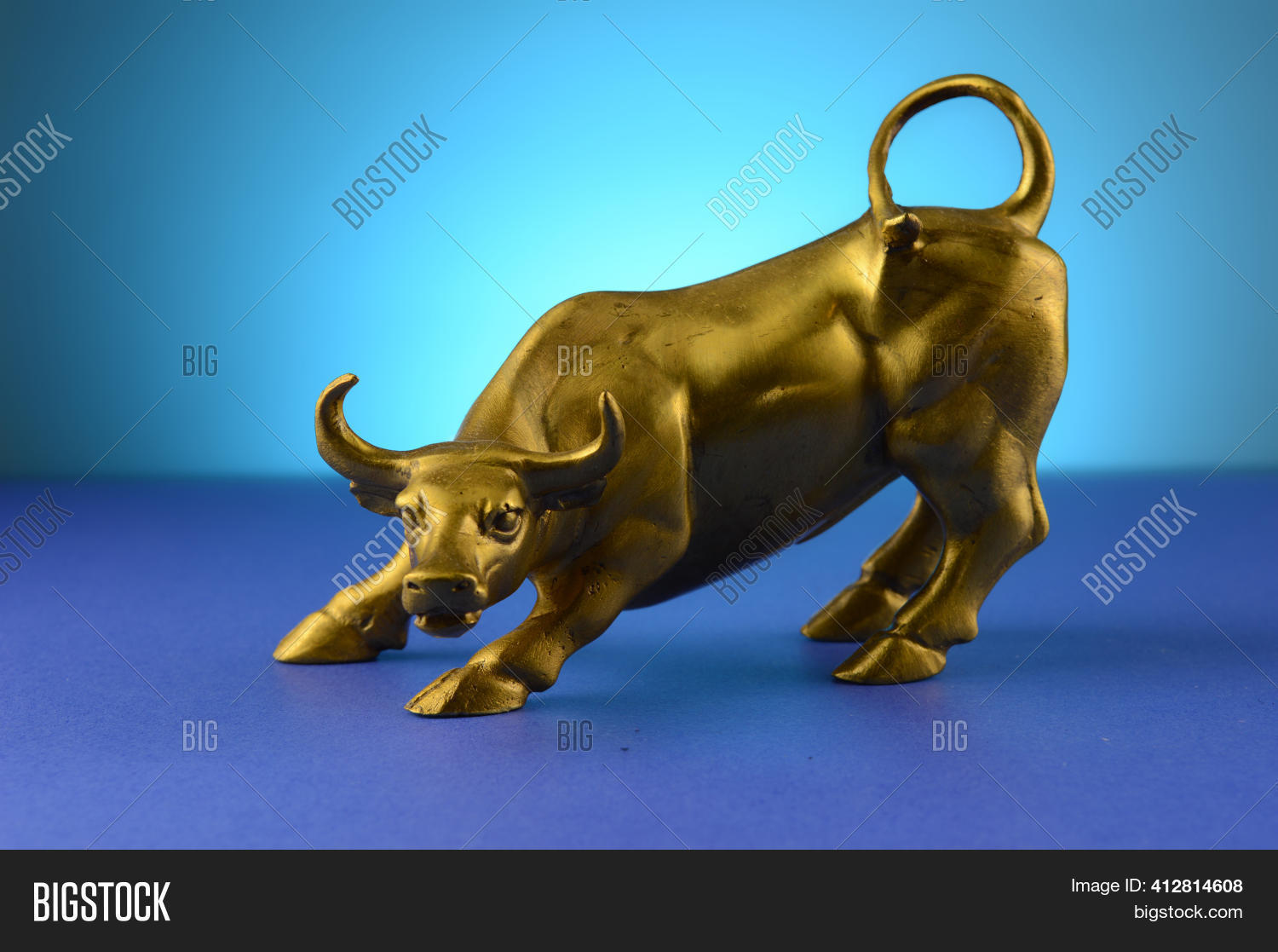Brass Bull Figure Over Image & Photo (Free Trial) Bigstock