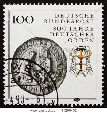 Postage Stamp Germany 1990 Teutonic Order Heraldic Emblem