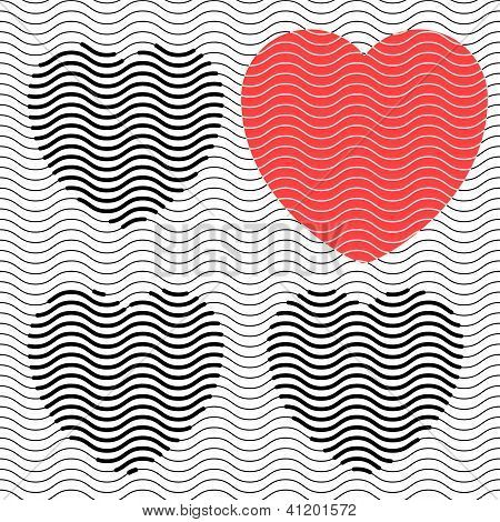 Corazones de rayas inconsútil