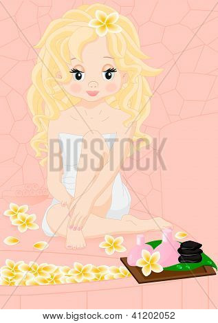 blonde MÃ¤dchen in spa