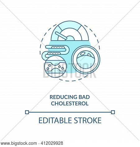 Reducing Bad Cholesterol Blue Concept Icon. Healthy Eating. Proper Metabolism. Intermittent Fasting 