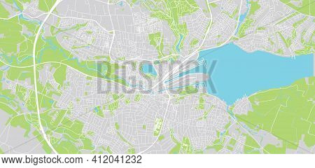 Urban Vector City Map Of Kolding, Denmark