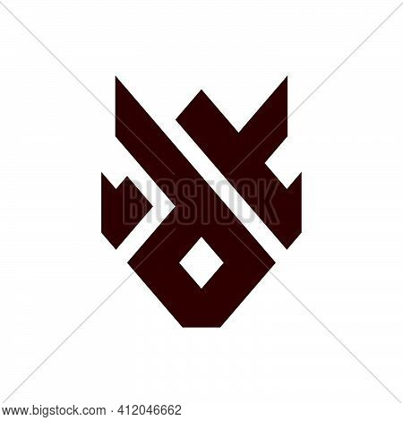 Initial Letter Dt Logo Template With Sporty Geometric Dragon Head Line Art Illustration In Flat Desi