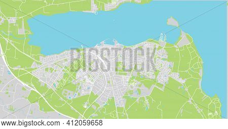 Urban Vector City Map Of Holbaek, Denmark