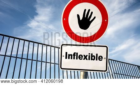 Street Sign The Direction Way To Flexible Versus Inflexible