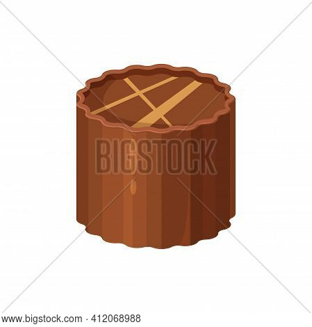 3d Choco Sweet Chocolate Candy Isolated Snack. Vector Treat With Praline And Ganache, Sugary Confect