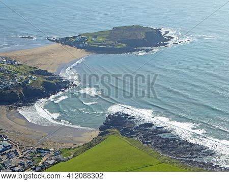 Aerial View Of Burgh Island And Bigbury, Devon