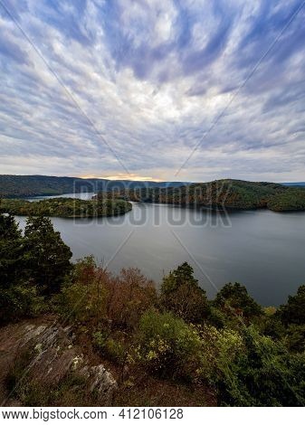 Gorgeous View Of Raystown Lake From Hawn's Overlook Near Altoona, Pennsylvania In The Fall Right Bef