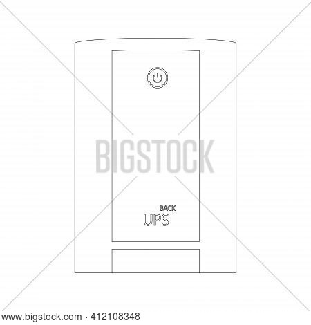 Stylish Uninterruptible Power Supply In A Contour Design, With A Large Button In The Center. Minimal