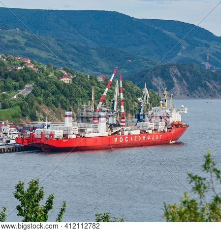 Sevmorput - Nuclear Container Ship Russian Corporation Fsue Atomflot. Container Terminal Commercial 