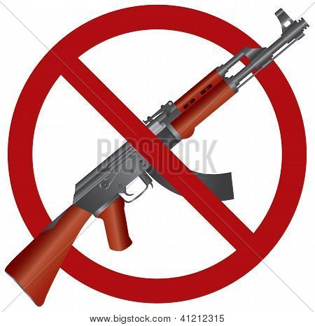 Assault Rifle Ak 47 Gun Ban Illustration