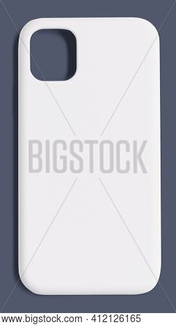 White smartphone case mockup product showcase back view