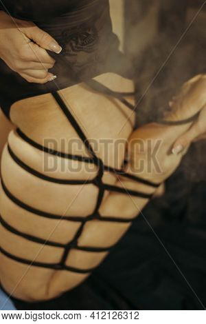 Submission Slave Woman Legs Bound In Erotic Fashion Style Rope Shibari Kinbaku Japanese Bondage Knot