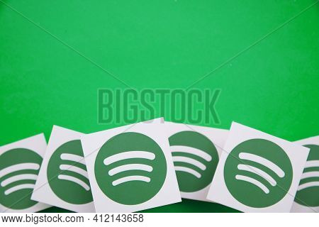 London, Uk - March 2021: Spotify Music And Audio Streaming Service Logo