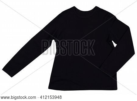 Black Sweatshirt Isolated On White Background Copy Space