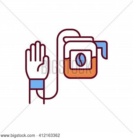 Coffee Addiction Rgb Color Icon. Excessive Caffeine Consumption. Harmful Use. Psycho-stimulant. Caff