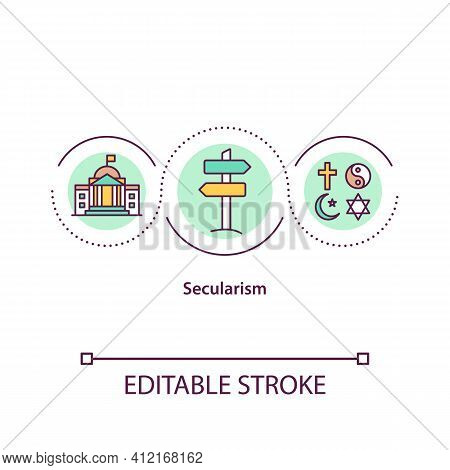 Secularism Concept Icon. Independance Of State Governance. Religion Freedom. Religious Issues Idea T