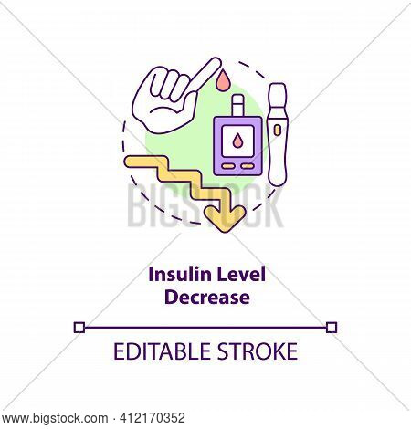 Insulin Level Decrease Concept Icon. Health Care. Diabetes Disease Help. Intermittent Fasting Benefi