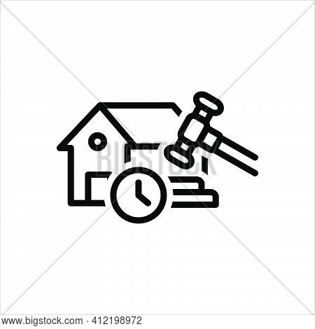Black Line Icon For Temporary Tempora Makeshift Property Streaky Legally Hammer