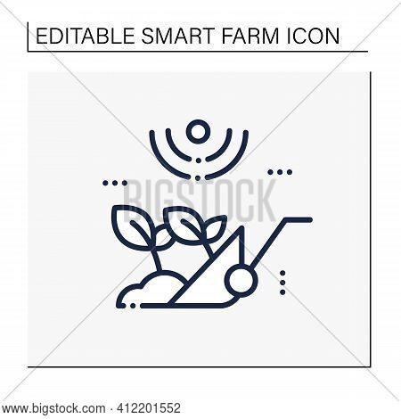 Harvesting Line Icon. Process Of Gathering A Ripe Crop From The Fields. Harvest Using Machines Or By
