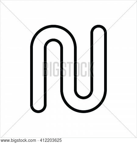 Black Line Icon For Lap Pipe Round Tunnel Pipeline Drainage