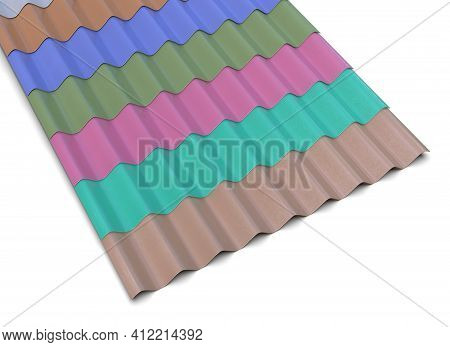 Profile Sheets Of Plastic Isolated On White. 3d Rendering