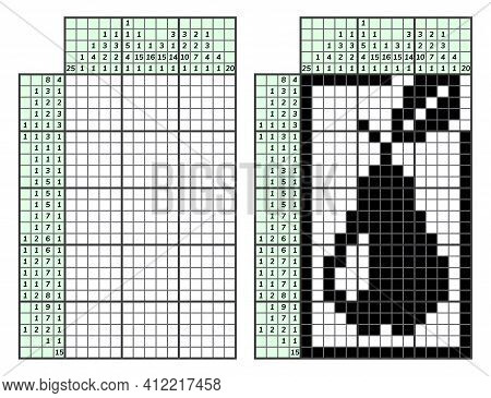 Japanese Crossword Puzzle. Kids And Adult Mathematical Mosaic. Nonogram. Logic Puzzle Game. Digital
