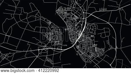 Urban Vector City Map Of Nykobing Falster, Denmark