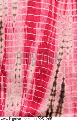 Tie Dye Striped Pattern Abstract Background. Cotton Fabric Abstract Texture Background.
