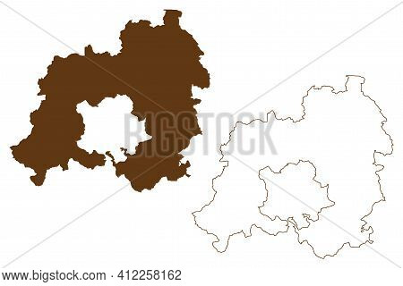 Enzkreis District (federal Republic Of Germany, Rural District, Baden-wurttemberg State) Map Vector 