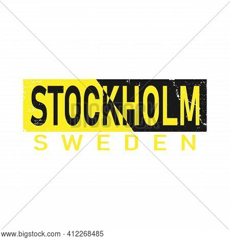 Stockholm Sweden Typography Vintage Tee Graphic, Vector Illustration Design Slogan T Shirt.