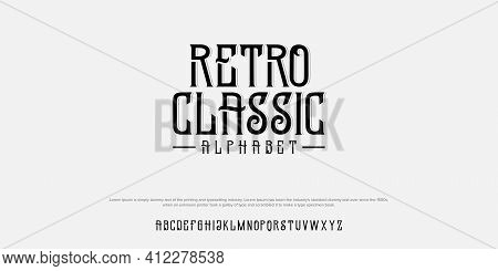 Vintage Retro Classic Font Set Vector Illustration