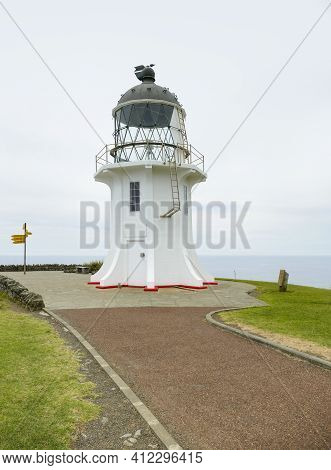 The Cape Reinga Lighthouse At The North Island In New Zealand