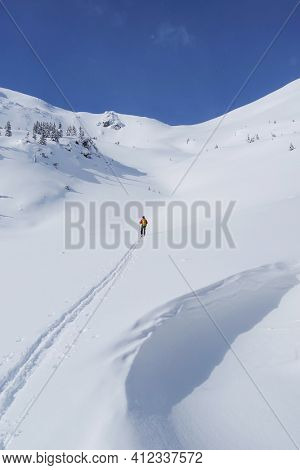 Ski tour in Godeanu Mountains, Carpathians, Romania, Europe