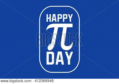 World Pi Day Flat Design Vector Illustration On Blue Background