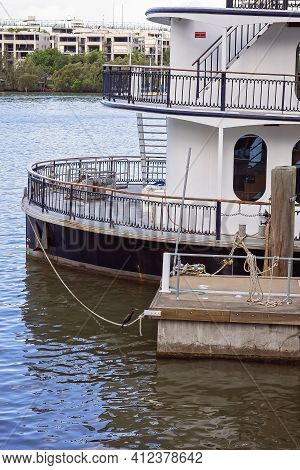 Brisbane, Queensland, Australia - March 2021: Sailing The Brisbane River Providing Showboat Cruises 