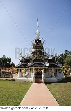 Ancient Building Pagoda For Thai People And Foreign Travelers Travel Visit Respect Praying Buddha An