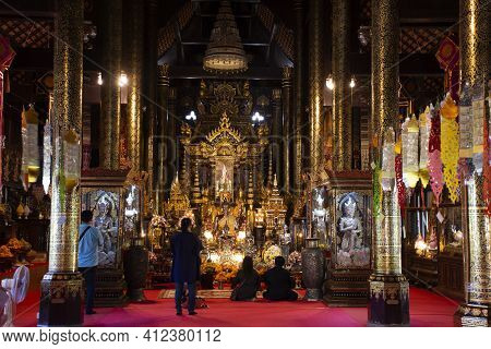 Interior Decoration Design Ubosot Ordination Hall For Thai People And Foreign Travelers Travel Visit
