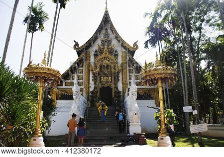 Ancient Ruins Building Ubosot Ordination Hall For Thai People And Foreign Travelers Travel Visit Res