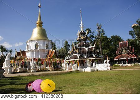 Ancient Stupa Chedi Pagoda Shrine For Thai People And Foreign Travelers Travel Visit Respect Praying