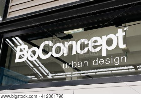 Bordeaux , Aquitaine France - 03 08 2021 : Boconcept Sign Text And Brand Shop Logo Bo Concept Store 